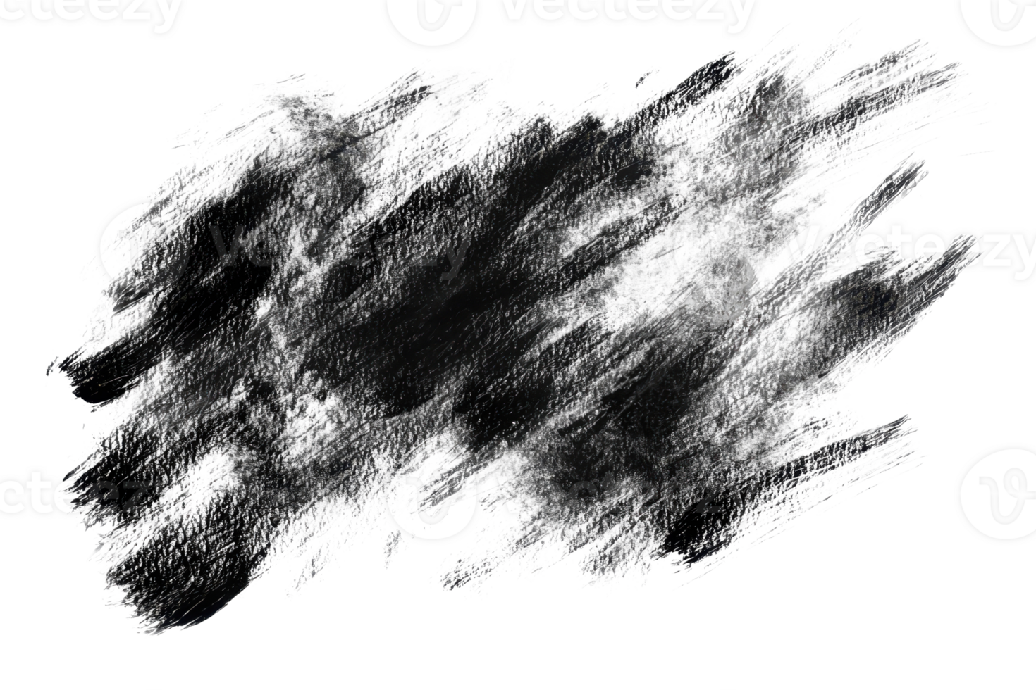 A dark, textured brushstroke resembling charcoal or graphite, showcasing a blend of deep black tones with subtle variations in shading. png