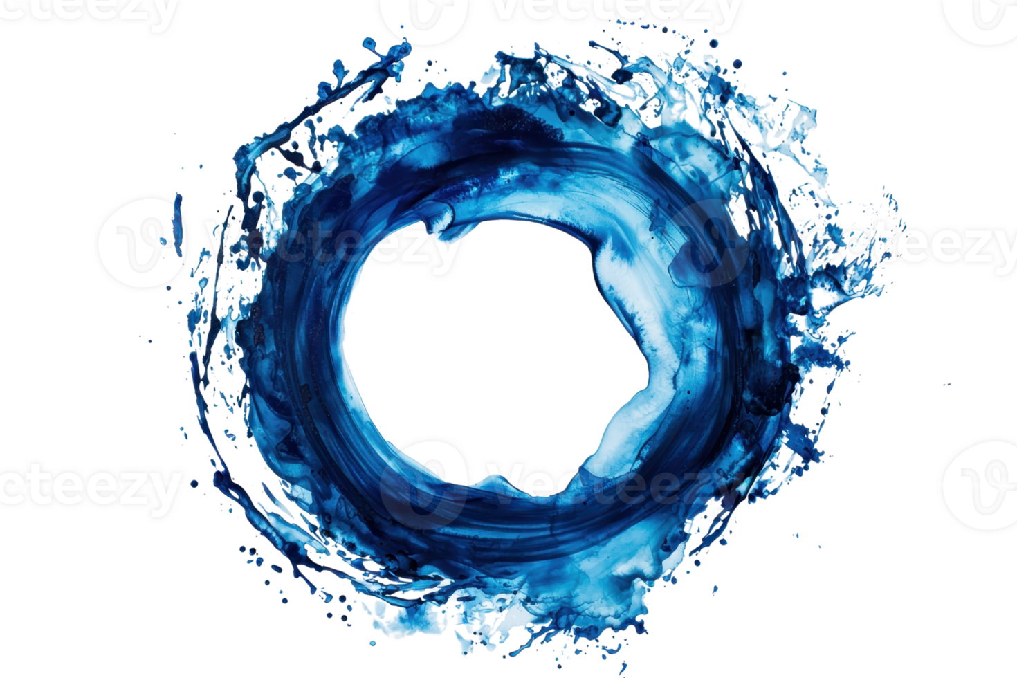 A dynamic swirl of blue water forming a circular shape, depicting movement and fluidity. png