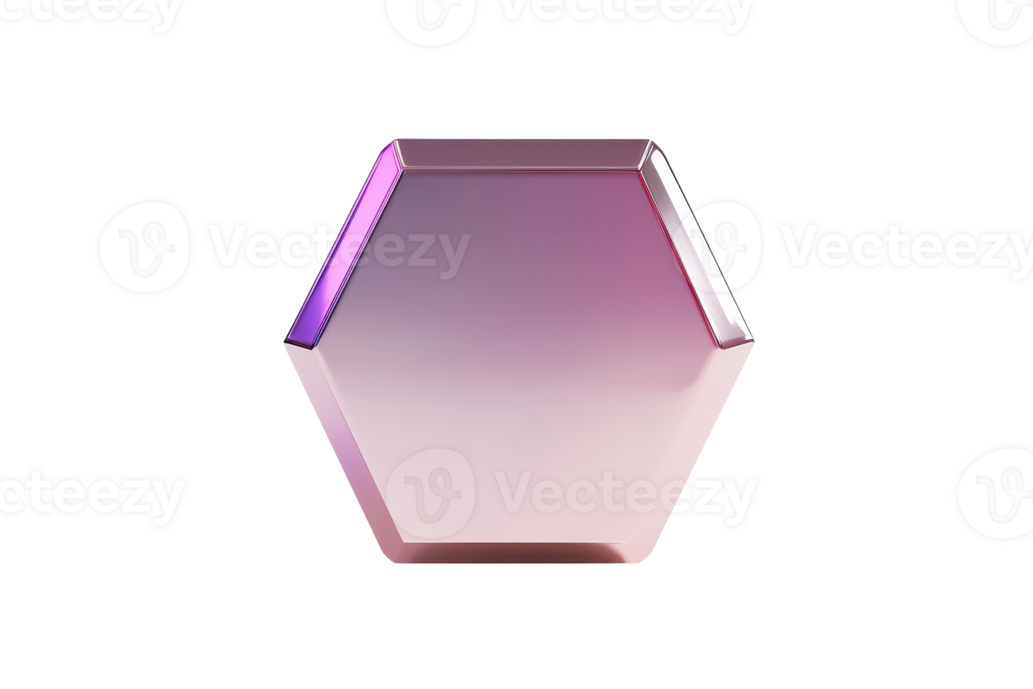 uma suave, hexagonal objeto com gradiente cores, refletindo luz elegantemente, exibindo uma moderno Projeto. png