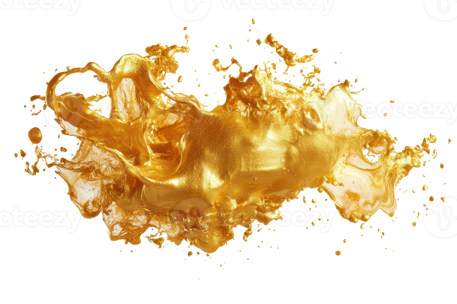 A dynamic splash of golden liquid creating an eye-catching visual effect, showcasing fluid movement and vibrant color. png