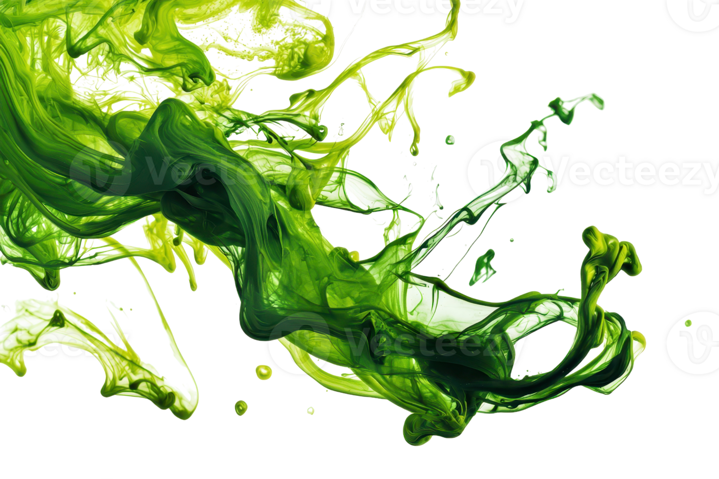 A vibrant splash of green liquid creating dynamic shapes and curves. png