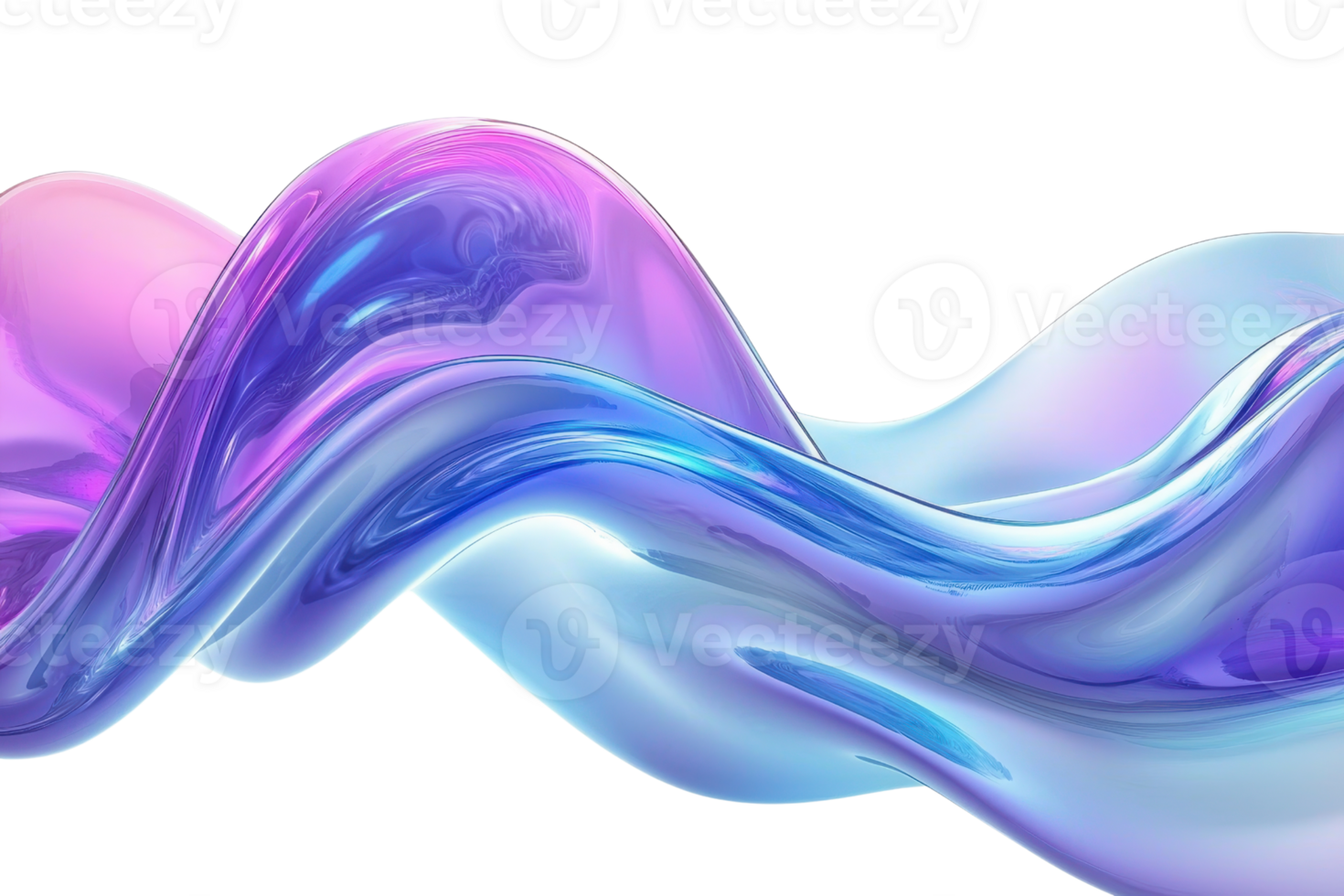 A vibrant, flowing wave of colors in hues of pink, purple, and blue, set against a transparent background, creating a dynamic visual effect. png