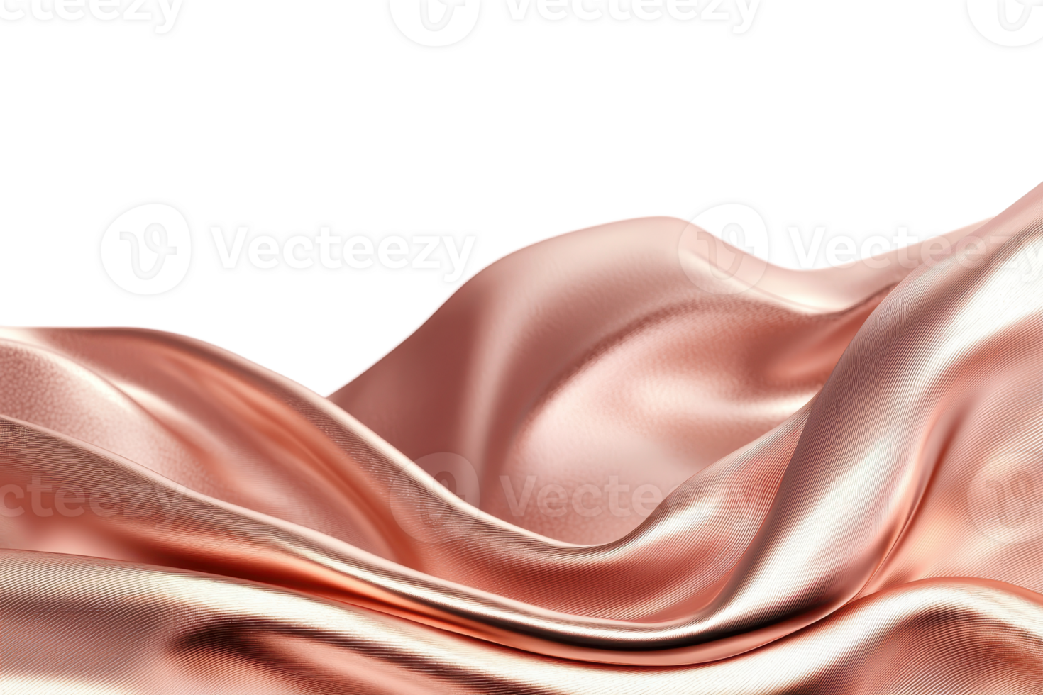 A shimmering, flowing fabric in a soft rose gold hue, gracefully undulating against a black backdrop, evoking a sense of elegance and luxury. png