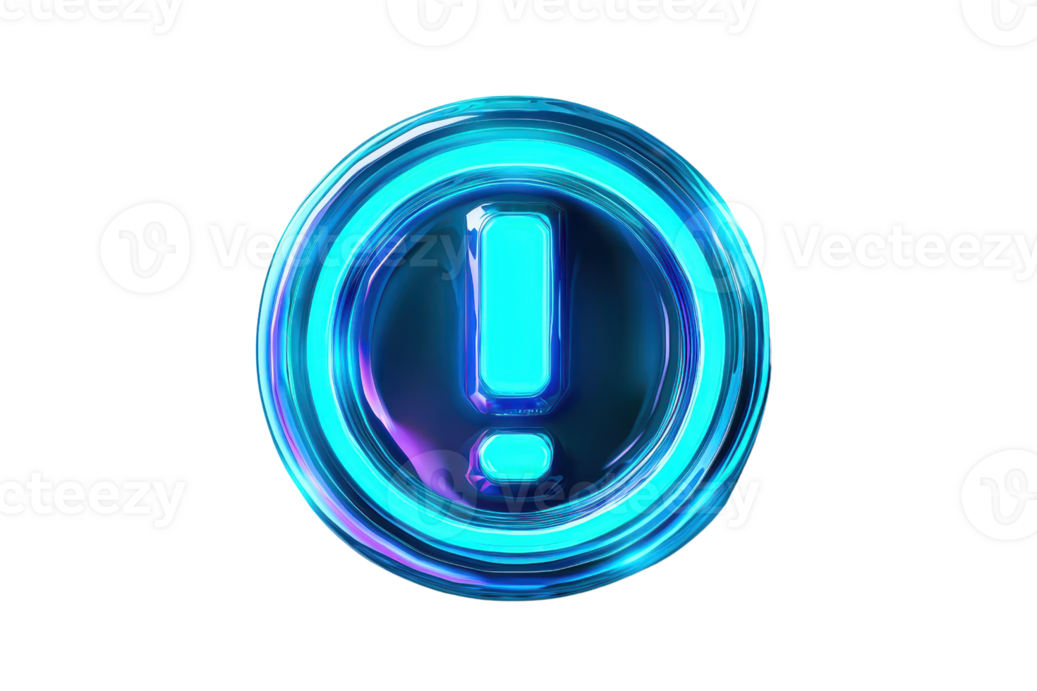 A glowing blue exclamation mark inside a circular frame, designed to attract attention and highlight important information. png
