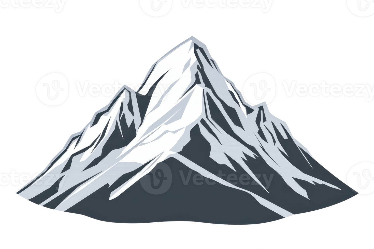 A tall, snow-capped mountain with sharp peaks and rugged slopes. png