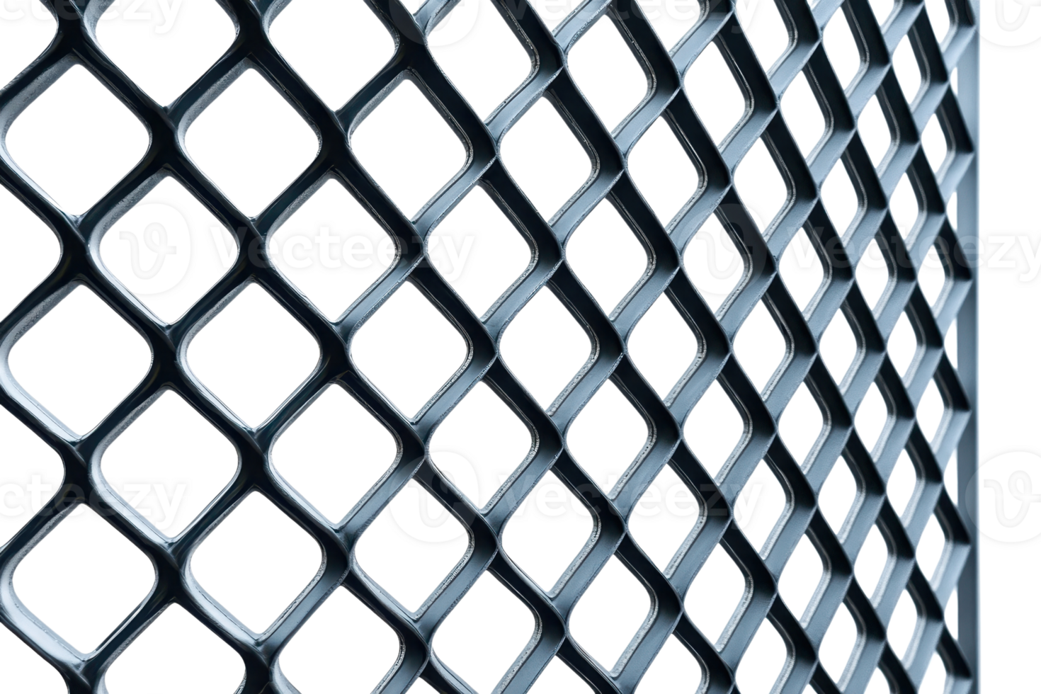 A close-up view of a patterned metallic mesh with diamond-shaped openings. png