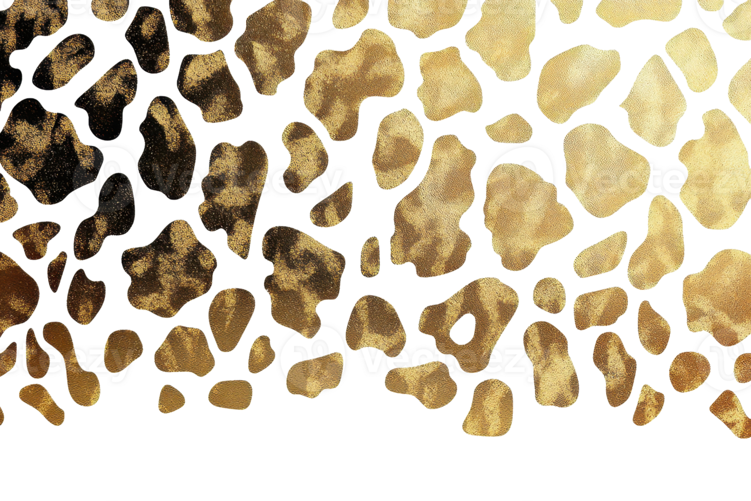 Abstract pattern featuring irregular shapes in gold and black, creating a striking visual contrast and texture. png