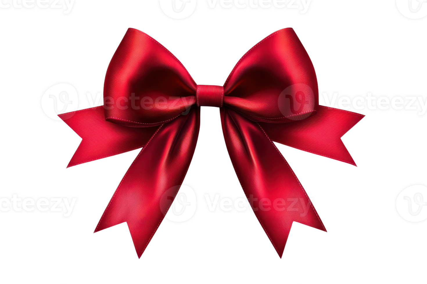 A vibrant red ribbon bow, elegantly tied with two long tails, showcasing a luxurious satin texture. png