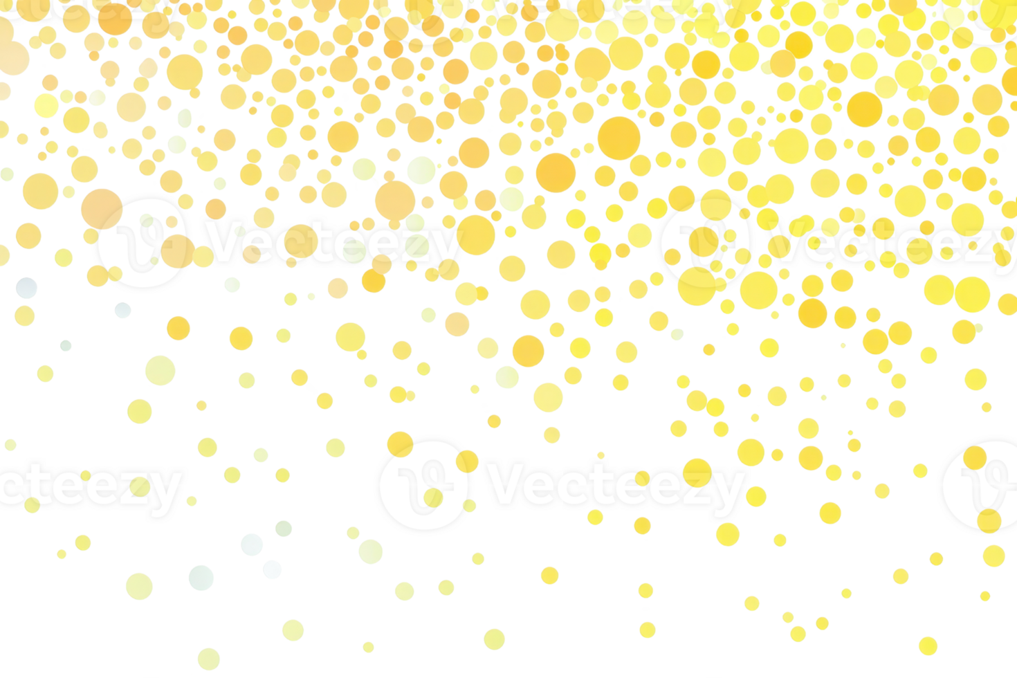 A vibrant display of golden and white circles against a transparent background, creating a festive, sparkling effect reminiscent of lights or confetti. png