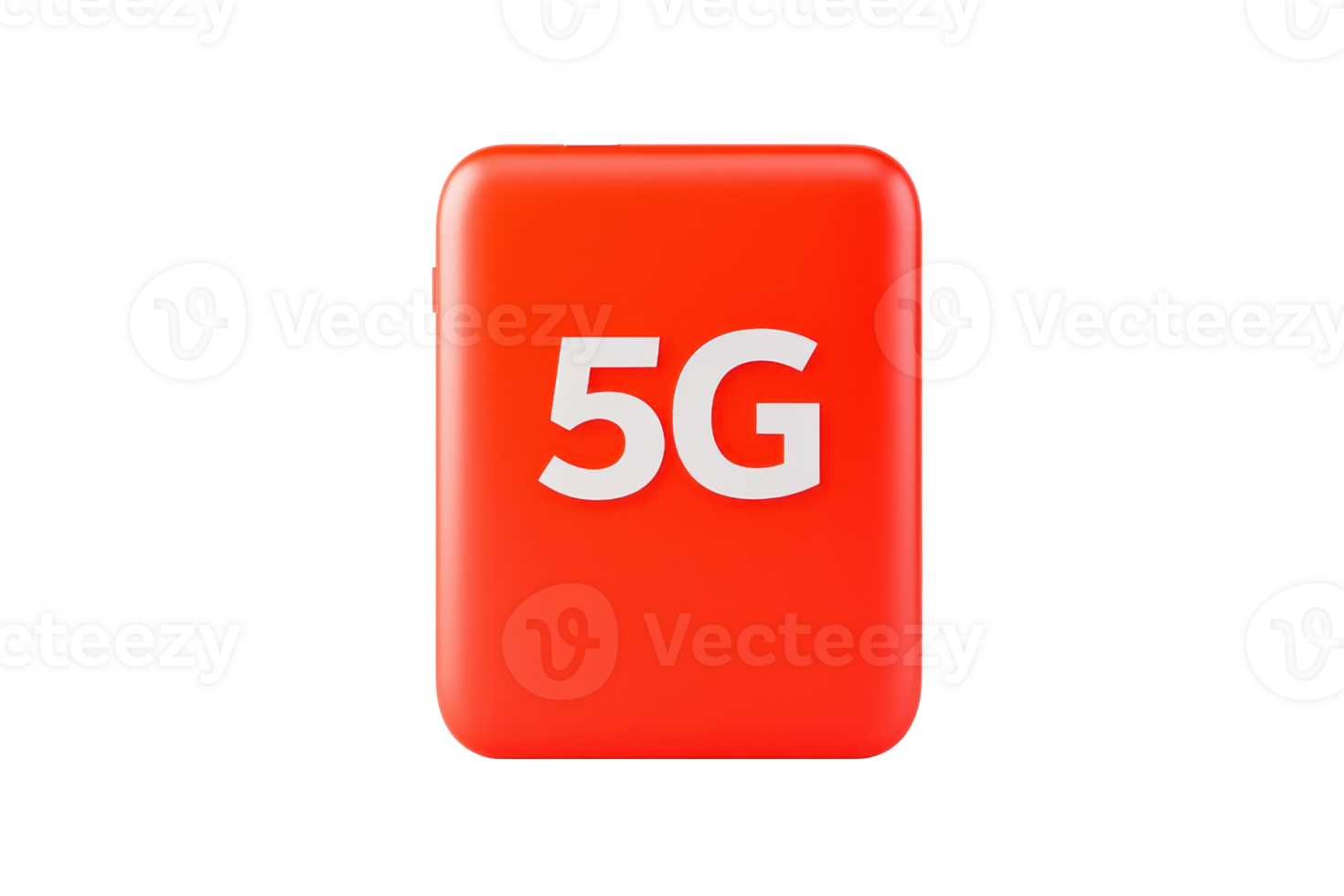 A bold red square featuring the text 5G in white, representing advanced mobile network technology. png