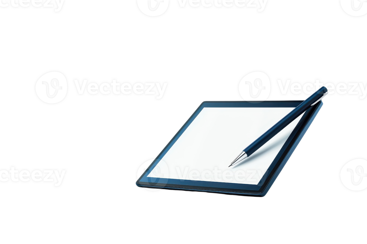 A sleek notepad with a pen resting on it, ready for writing or sketching ideas. png