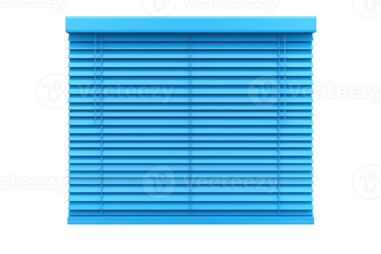 A blue horizontal blind with evenly spaced slats, designed to regulate light and provide privacy. png