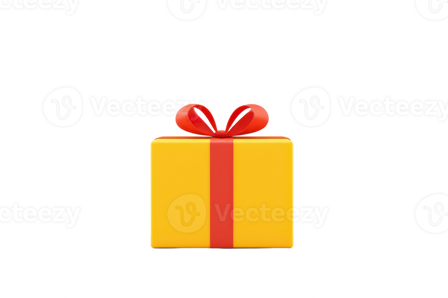 A vibrant yellow gift box with a red ribbon and bow, symbolizing celebration and surprise. png