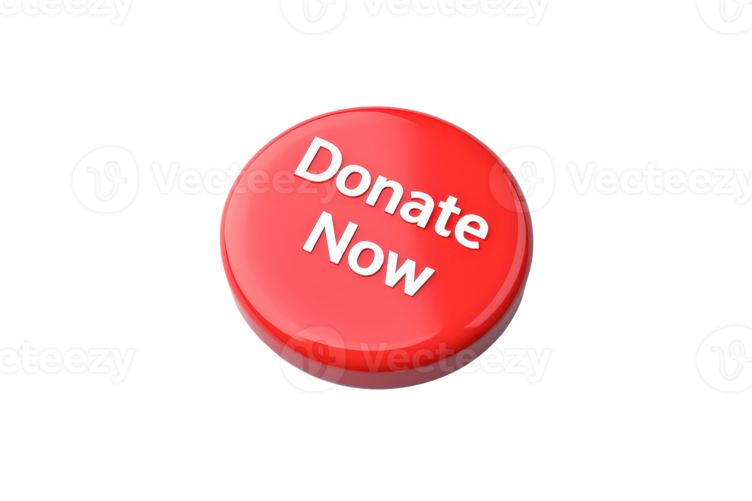 A bright red button with the text Donate Now prominently displayed on its surface. png