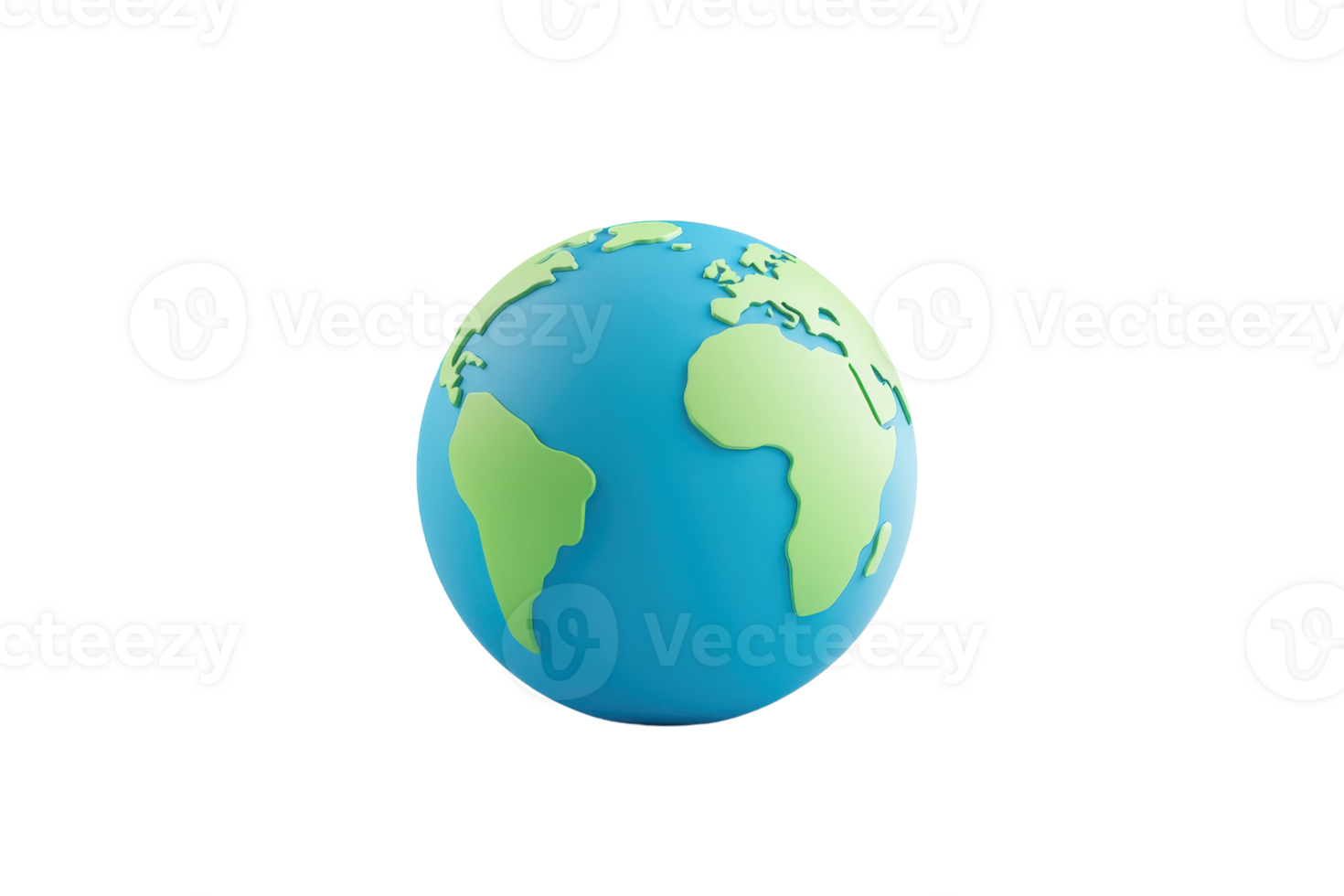 A colorful globe showcasing continents and oceans, representing the Earth in a vibrant and simplified manner. png