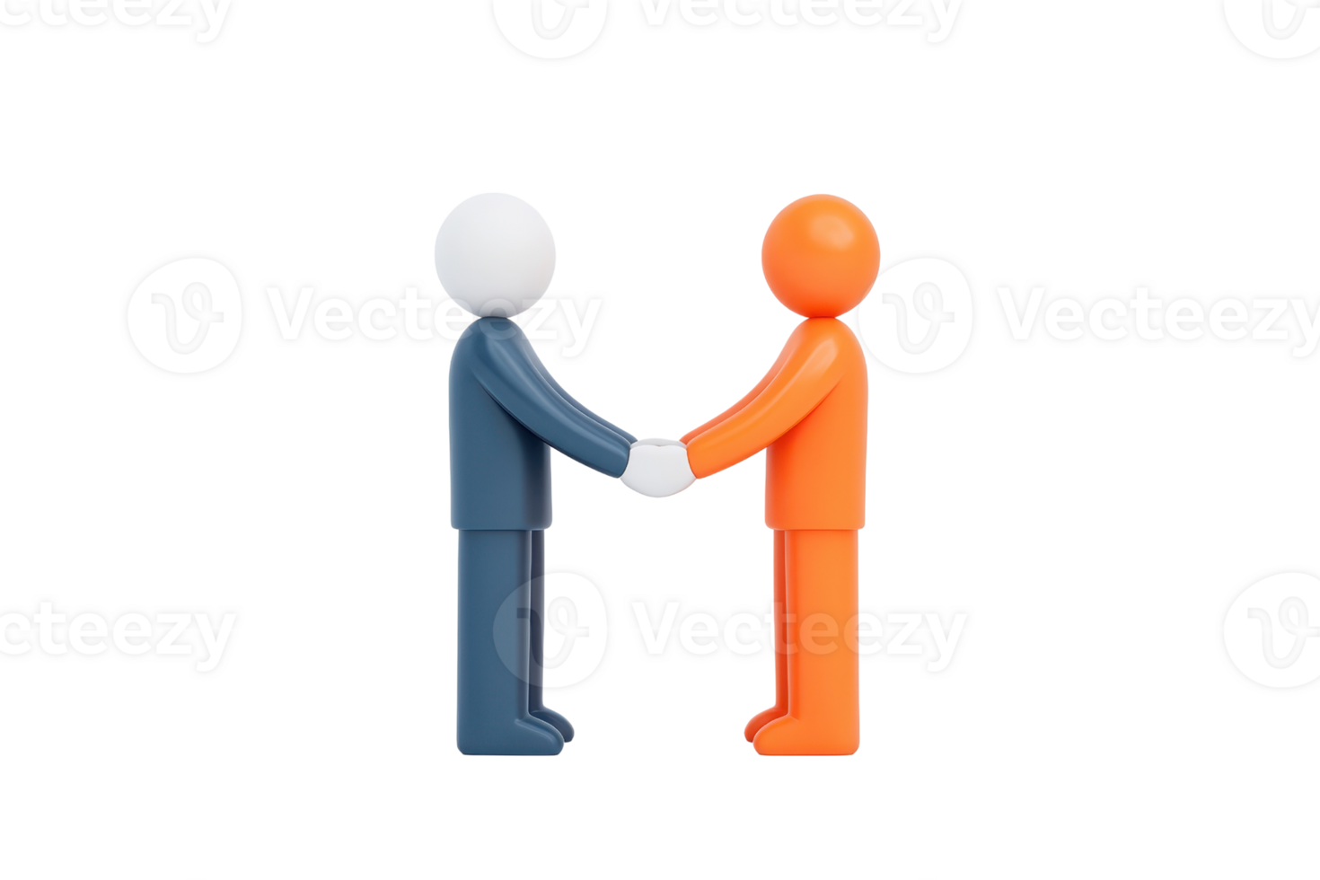 Two stylized figures in a handshake, symbolizing collaboration and agreement. png