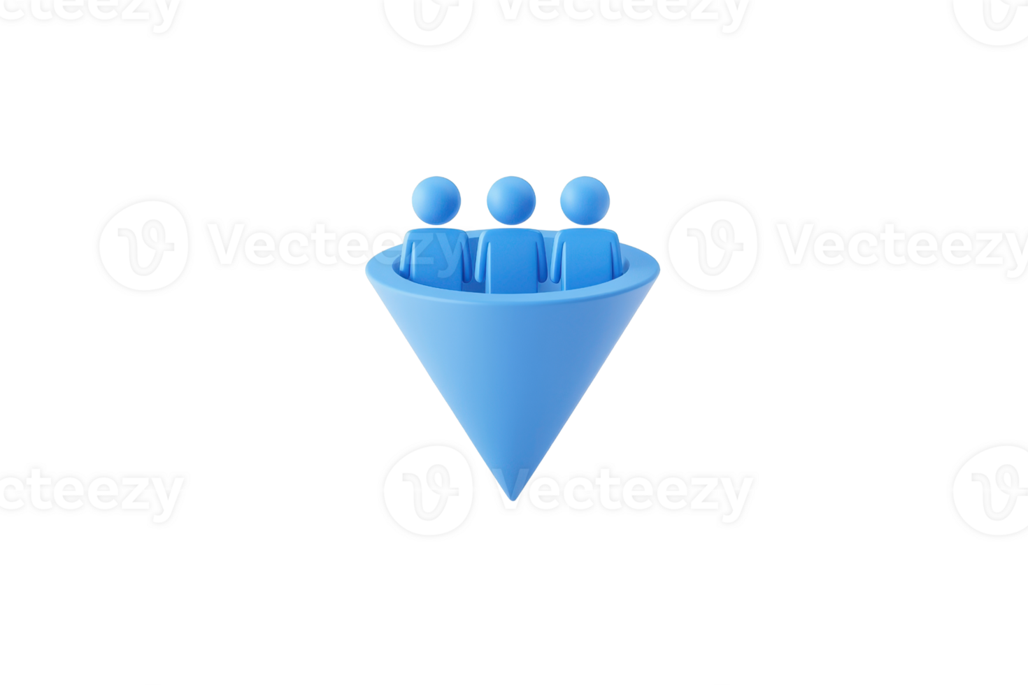 A blue triangular object with three spherical shapes on top, representing a stylized figure or symbol. png