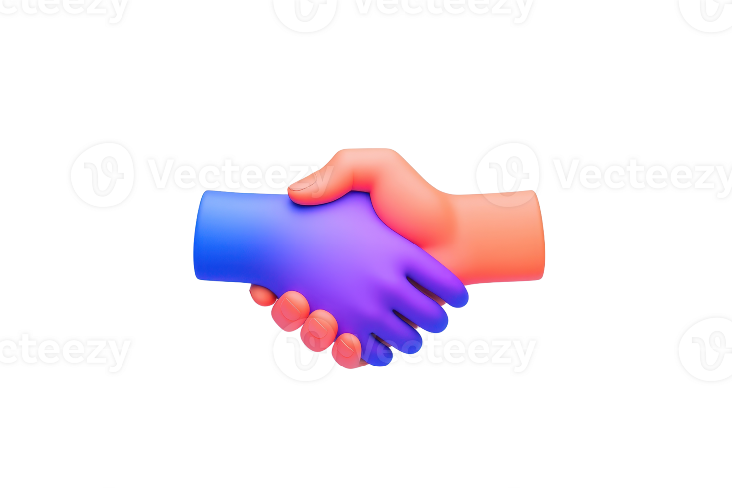 A vibrant depiction of two hands clasped in a handshake, symbolizing unity and cooperation. png