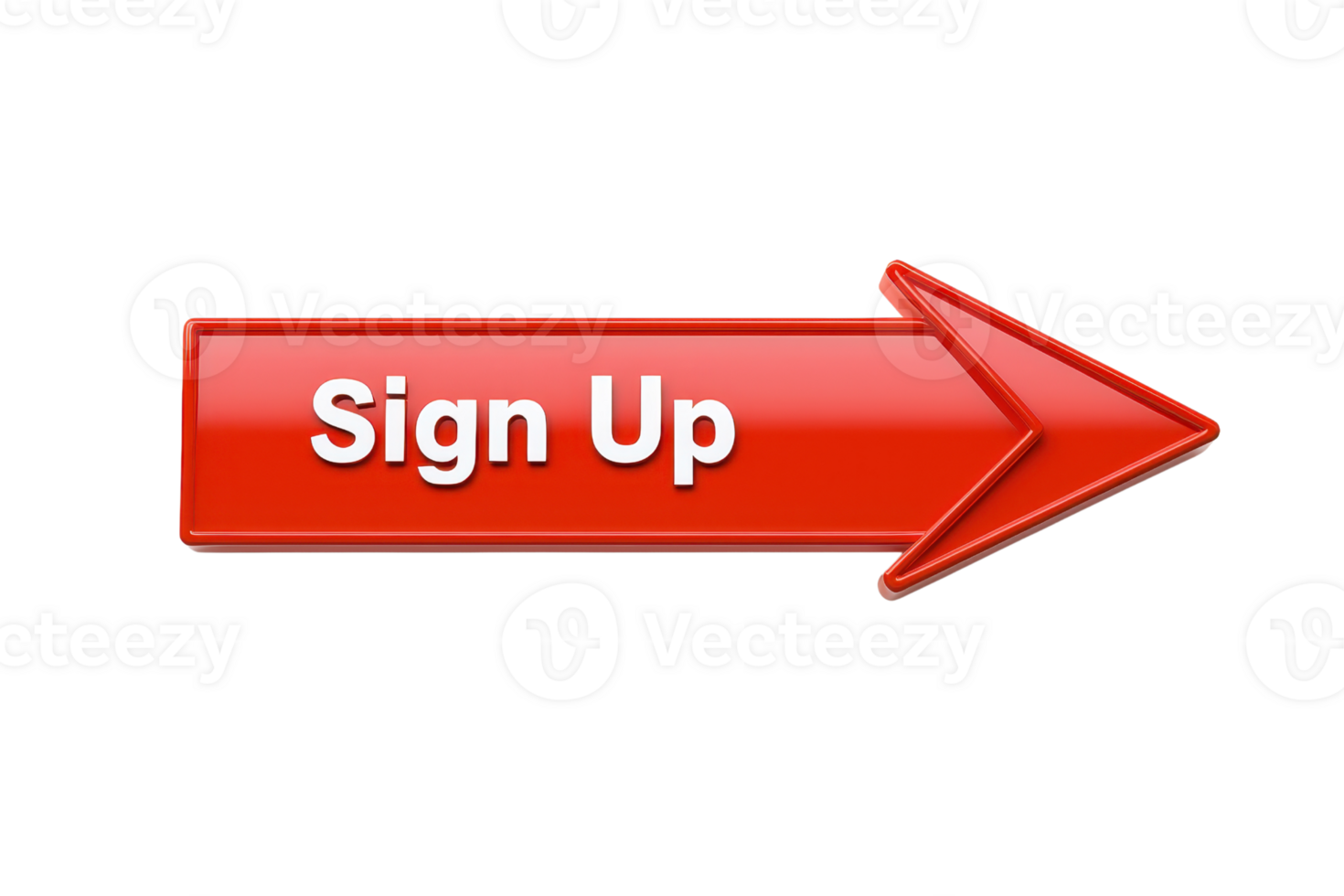 A red button with the text Sign Up and an arrow, indicating an action to register or join. png