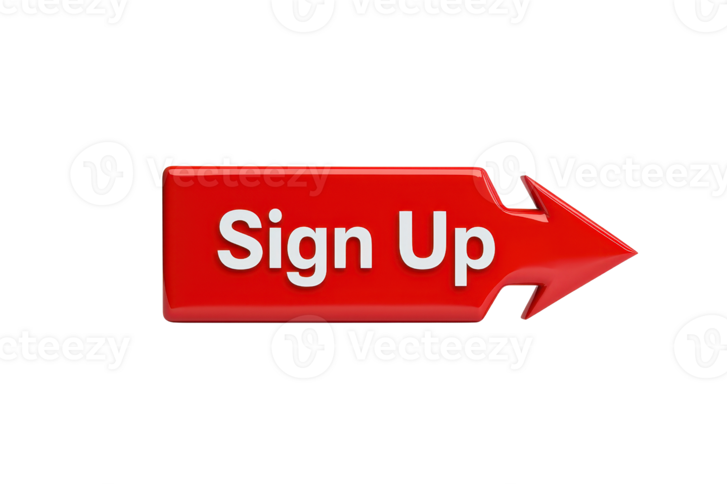 A bold red arrow with the text Sign Up indicating a call to action for user registration. png