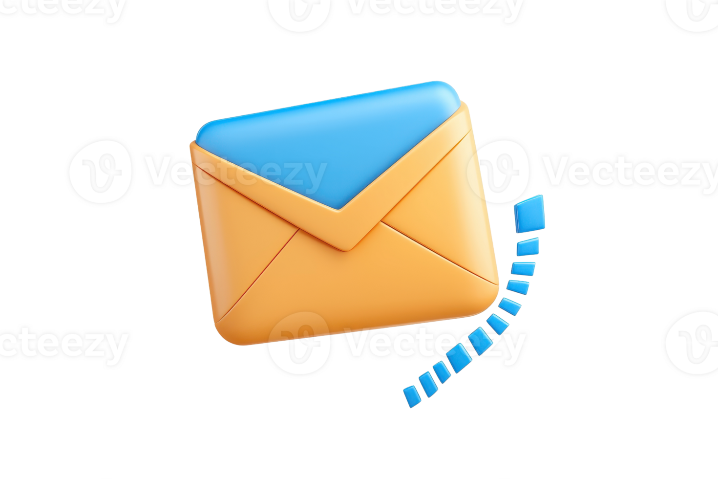 A colorful envelope icon with a blue flap and orange body, symbolizing communication and messaging. png