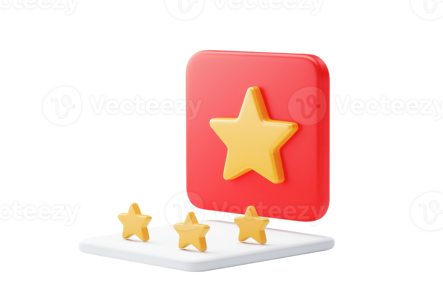 A colorful star icon with three smaller stars positioned below it, symbolizing rating or achievement. png