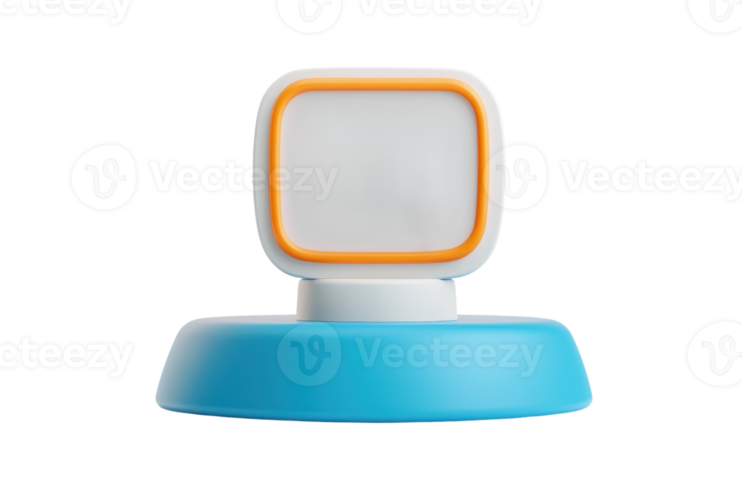 A compact lamp with a square head and a circular blue base, designed for both functionality and aesthetic appeal. png