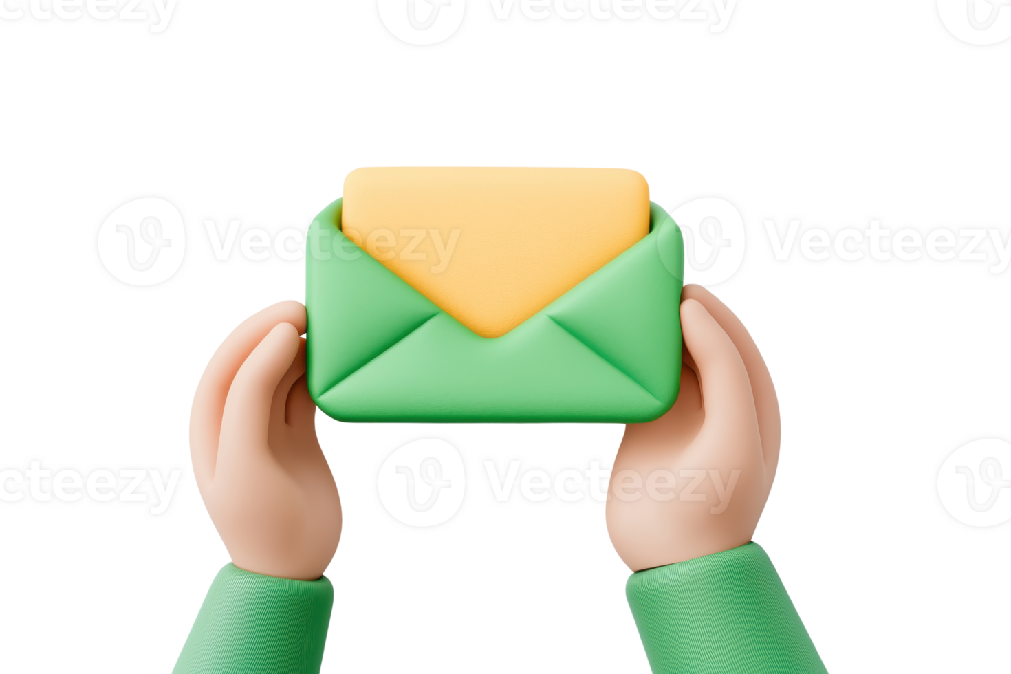 A colorful envelope held by hands, symbolizing communication and delivering messages. png