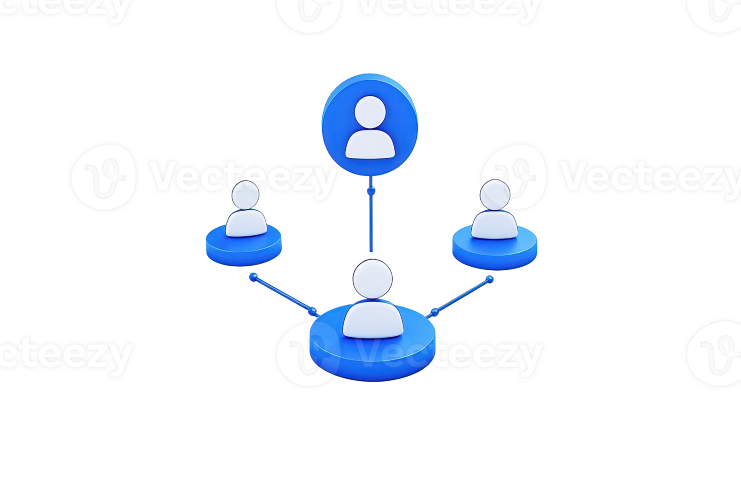 A graphic representation of interconnected user icons arranged in a network format. png