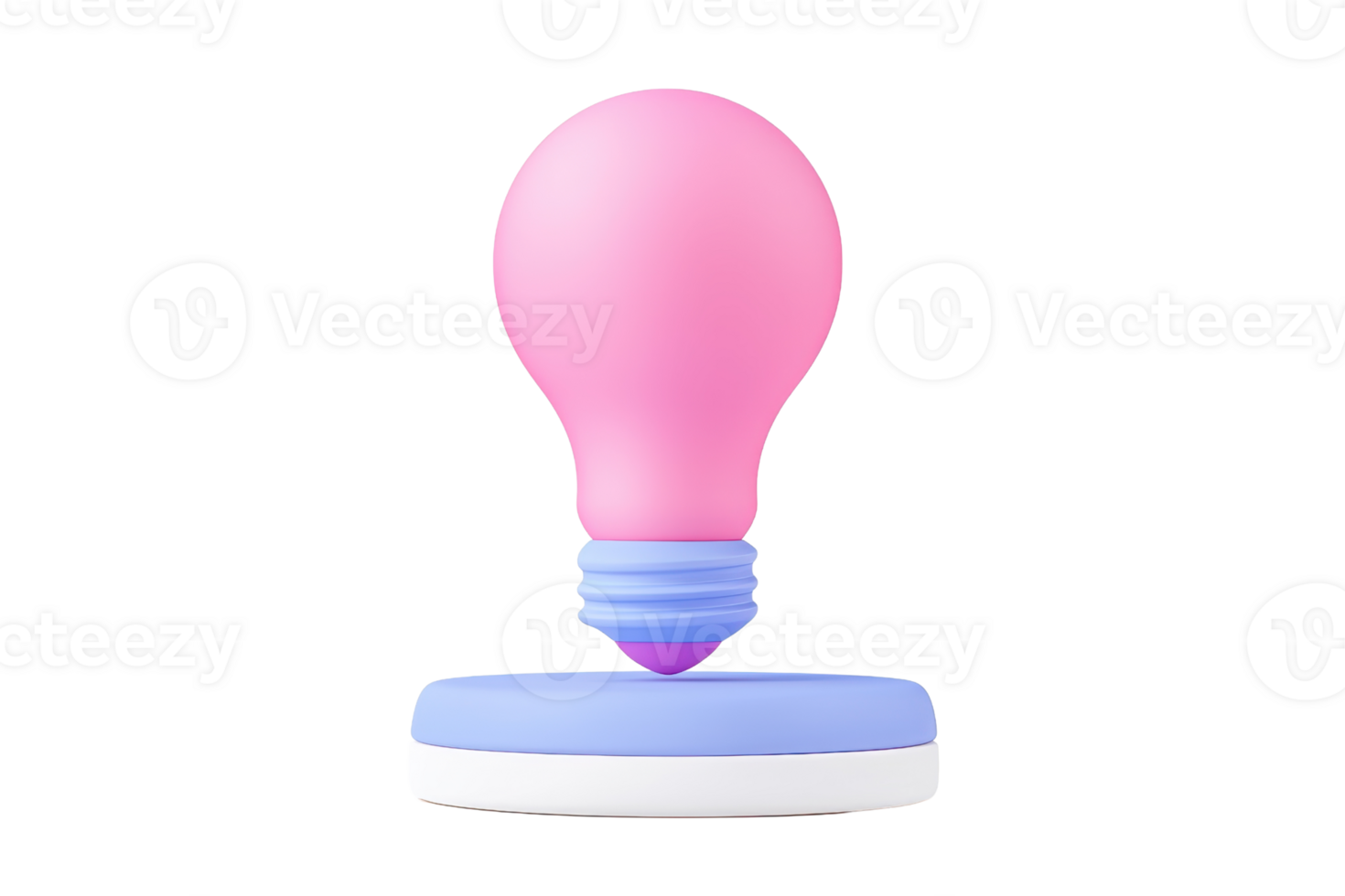 A colorful stamp featuring a pink bulb design and a blue base, showcasing a playful and modern aesthetic. png