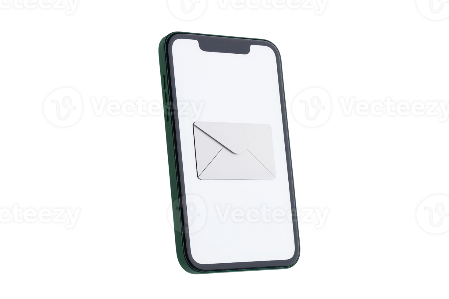 A smartphone displays an envelope icon, representing digital communication and messaging. png