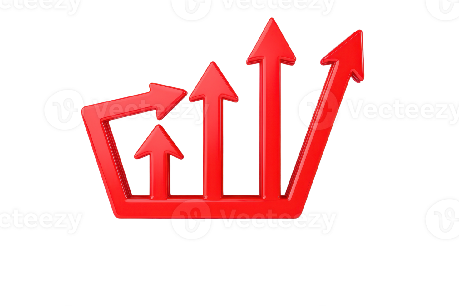 A set of red arrows indicating growth or upward movement, symbolizing progress and positive trends. png