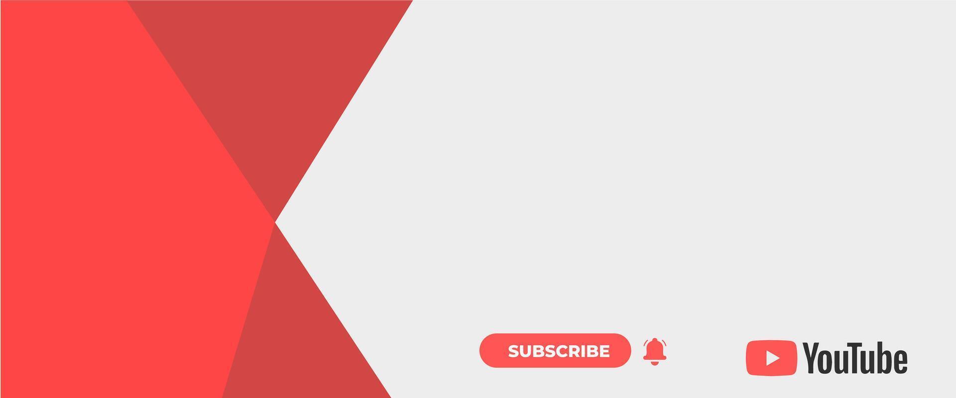Youtube banner red with subscribe button vector