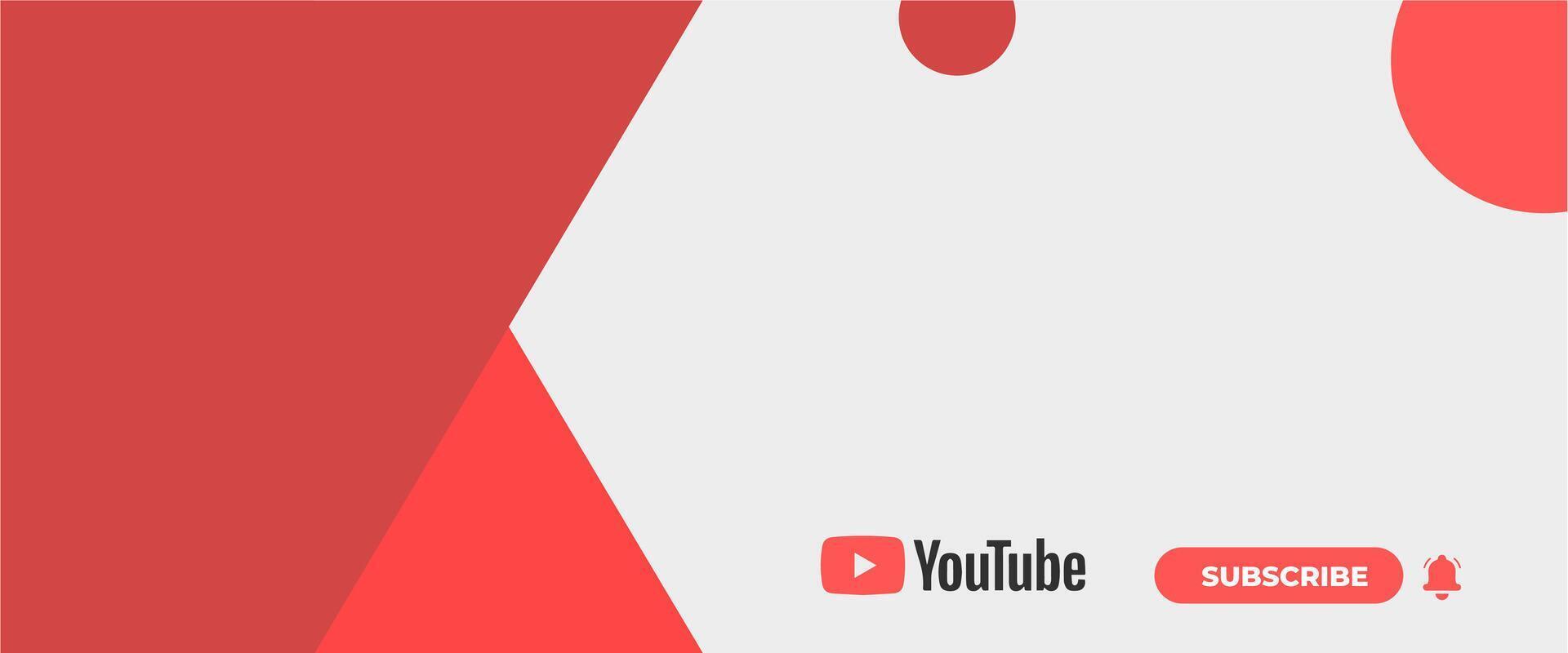 Sleek Red and White YouTube Cover Banner vector