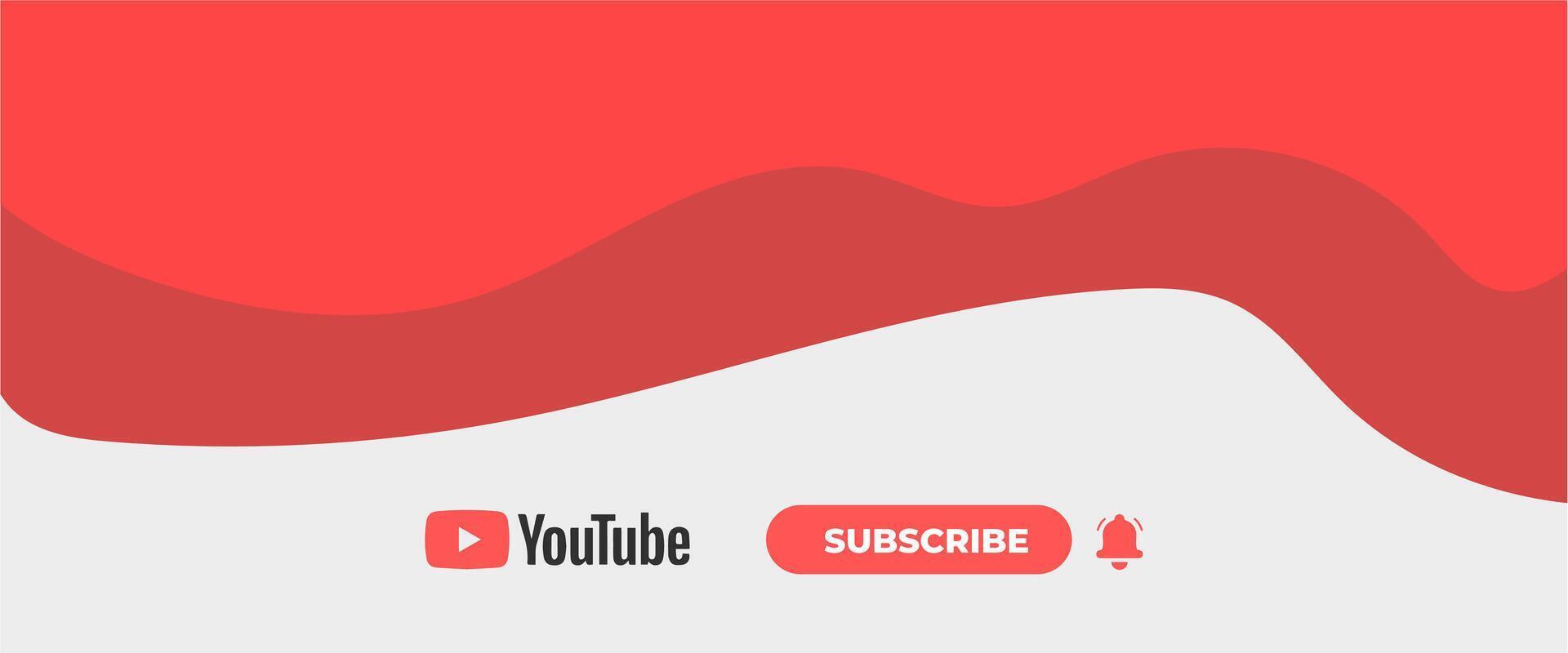 Modern YouTube Fluid Banner in Red and White vector