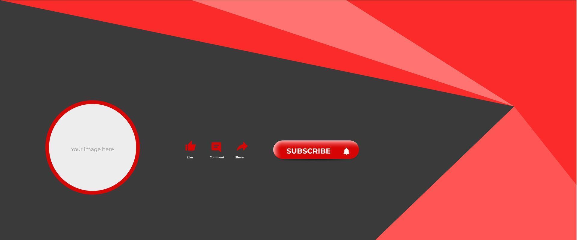 Youtube red and black banner vector