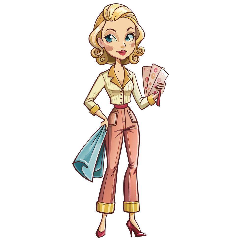 Women Fashion Designer Cartoon Illustration vector