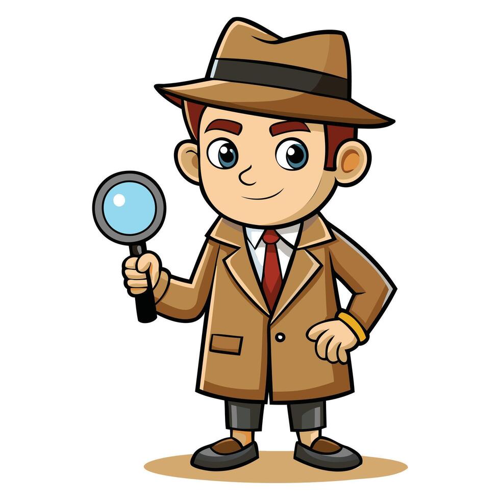 Man Detective Cartoon Character vector