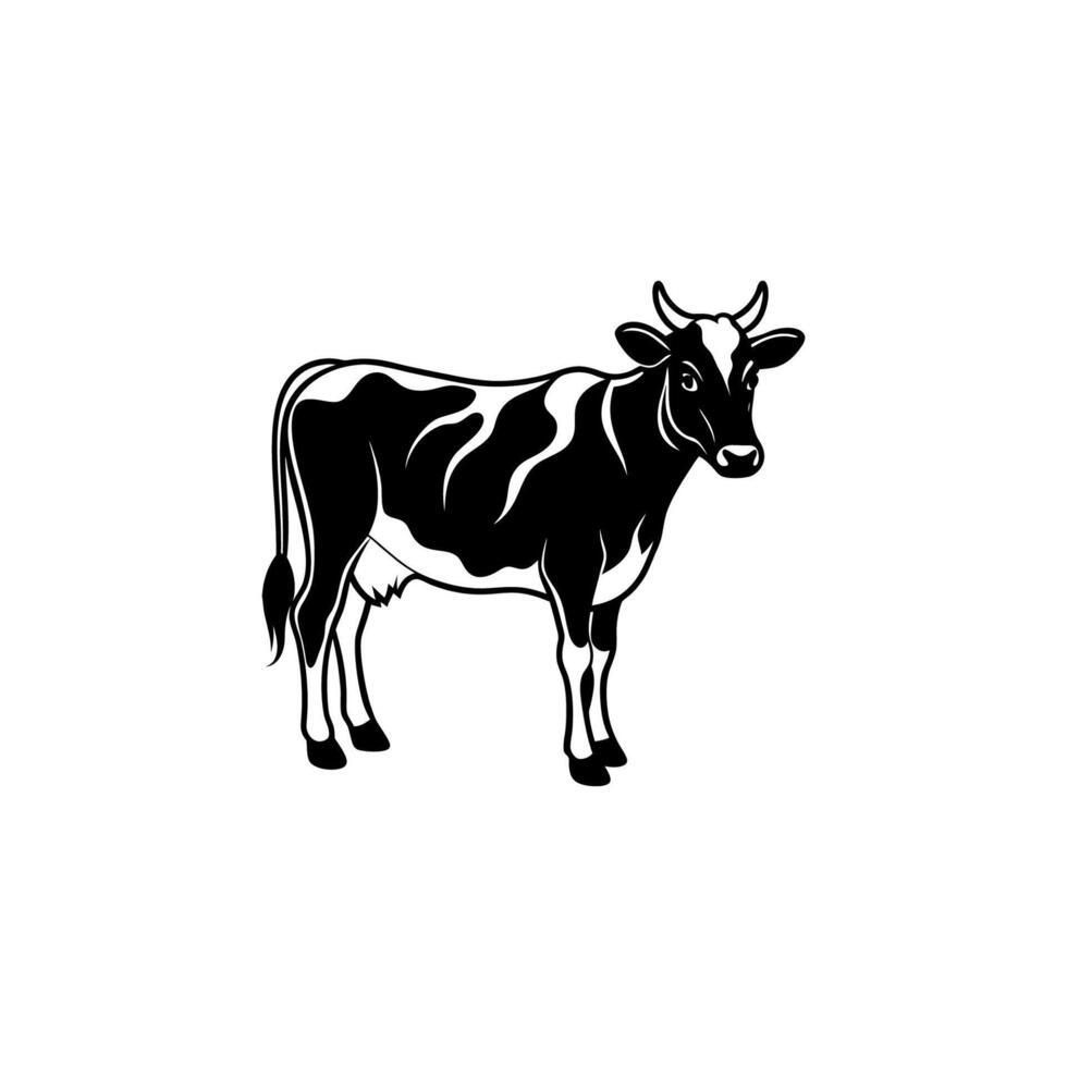 Jersey cow standing silhouette vector