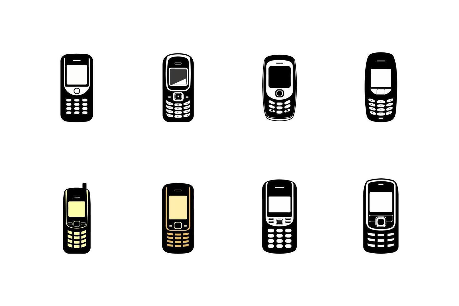 Button mobile silhouette vector