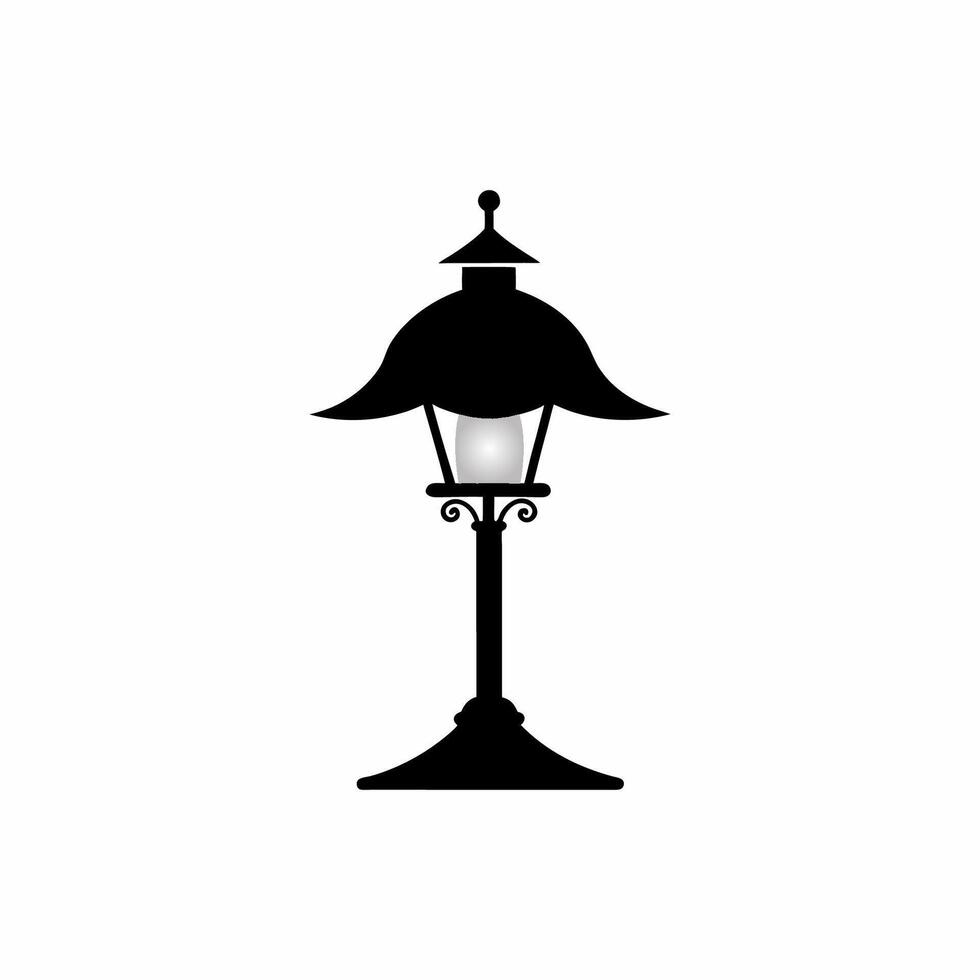 Street lamp post silhouette vector
