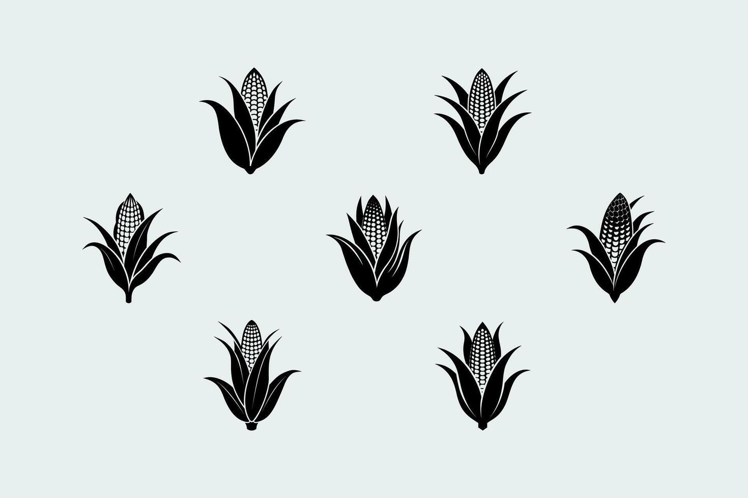 Corn silhouette set vector