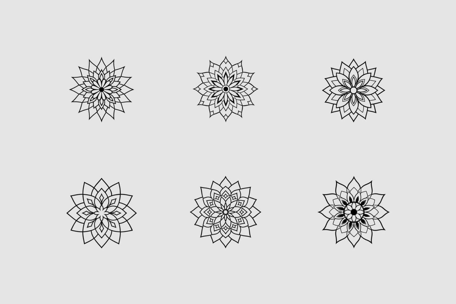 Mandala silhouette set vector