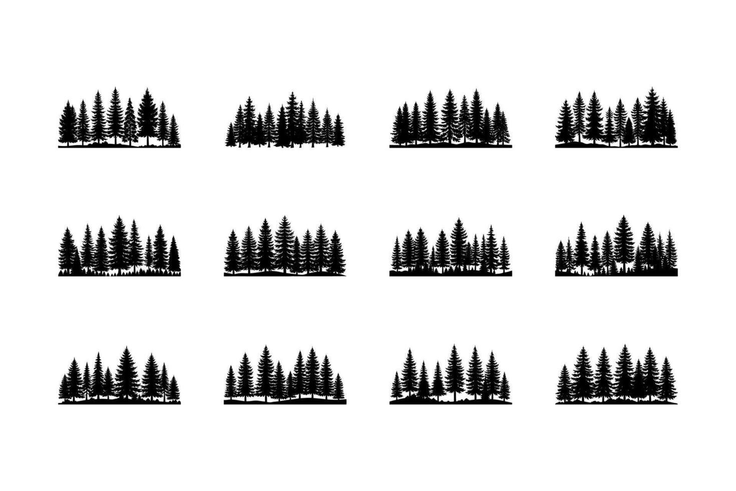 Pine tree forest silhouette vector