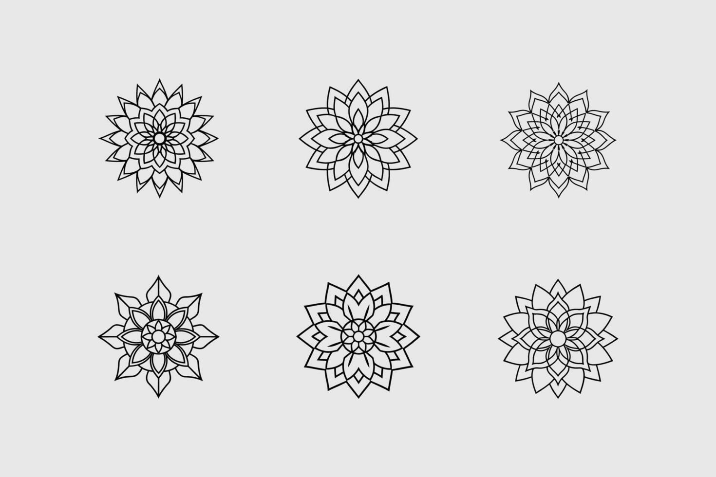 Mandala silhouette set. vector