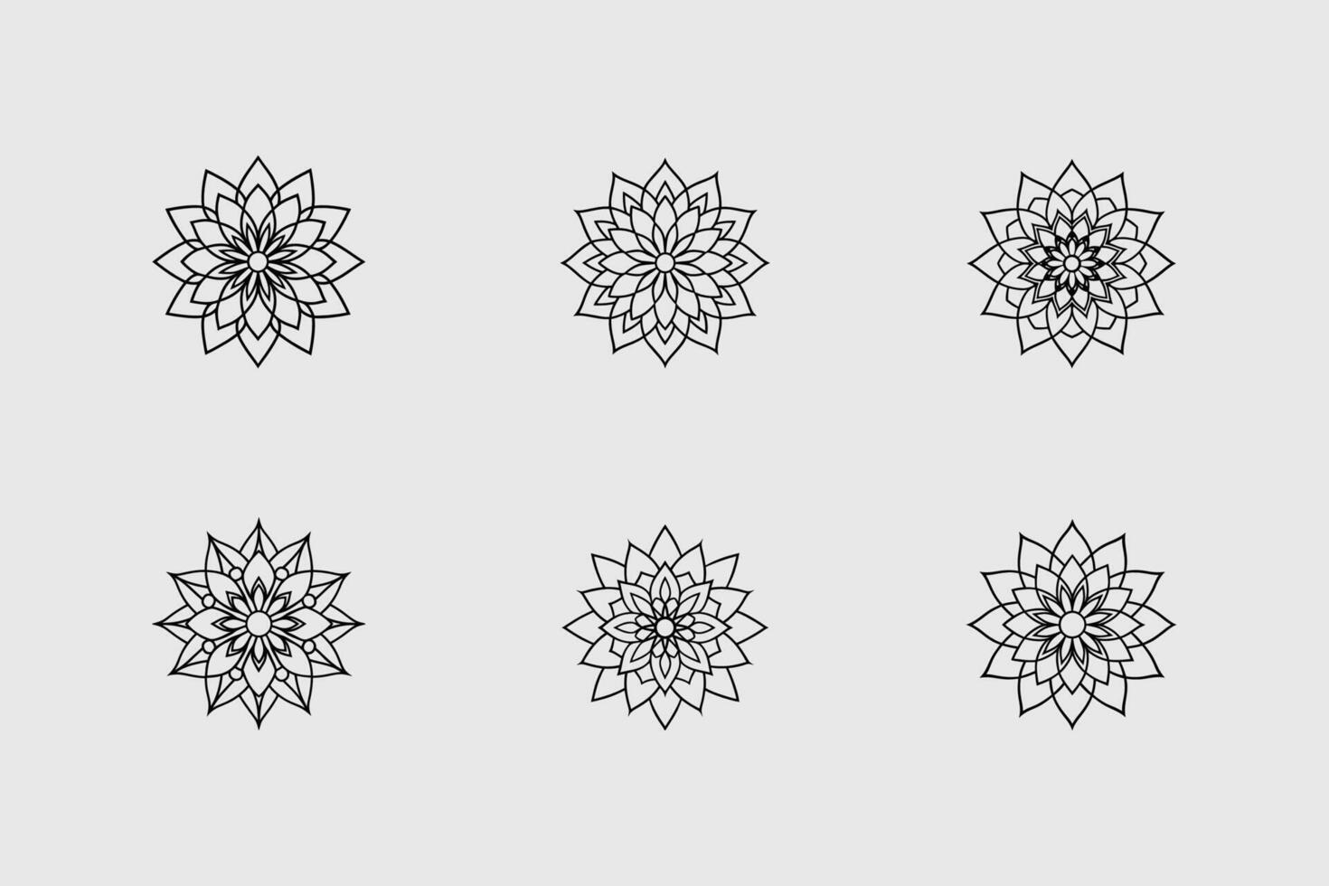 Mandala silhouette set, vector