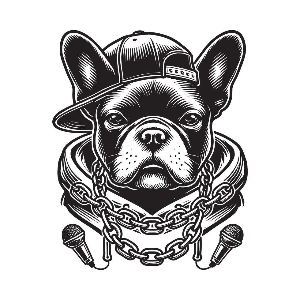 French Bulldog Rapper Transparent background vector