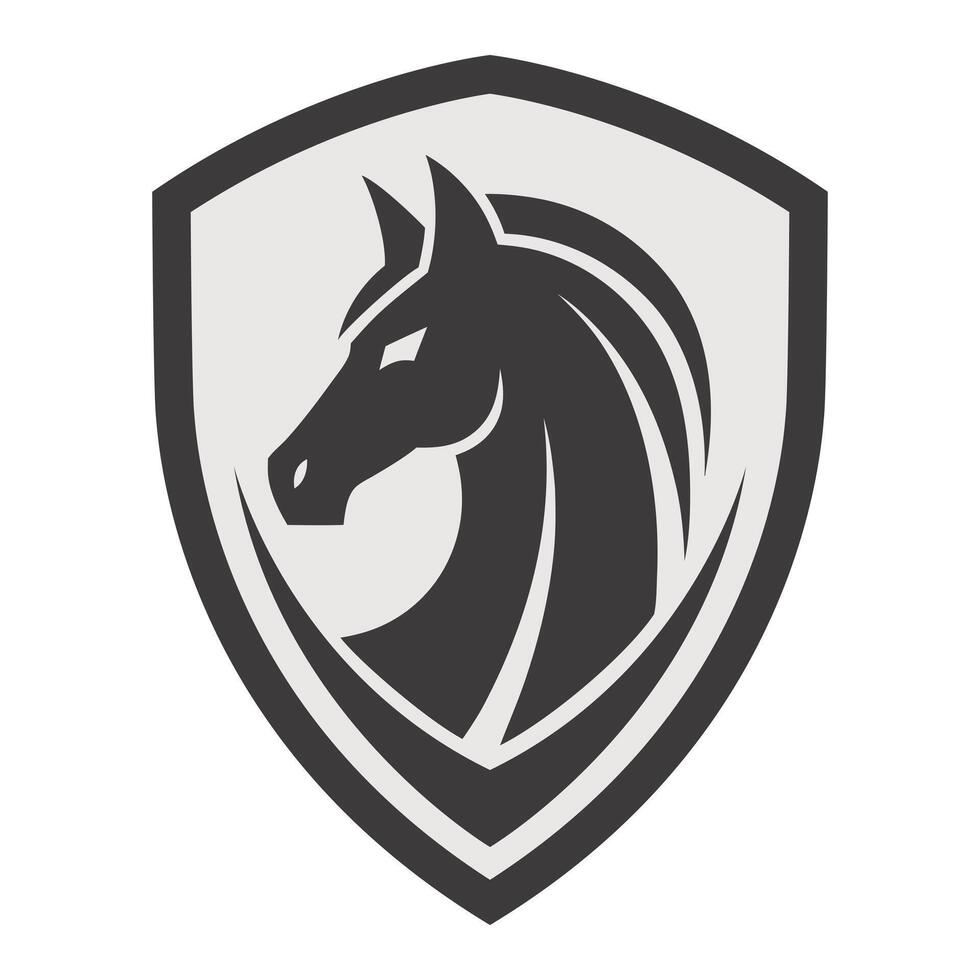 Horse logo on shield vector
