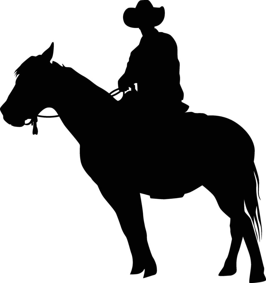 Pose of cowboy silhouette vector