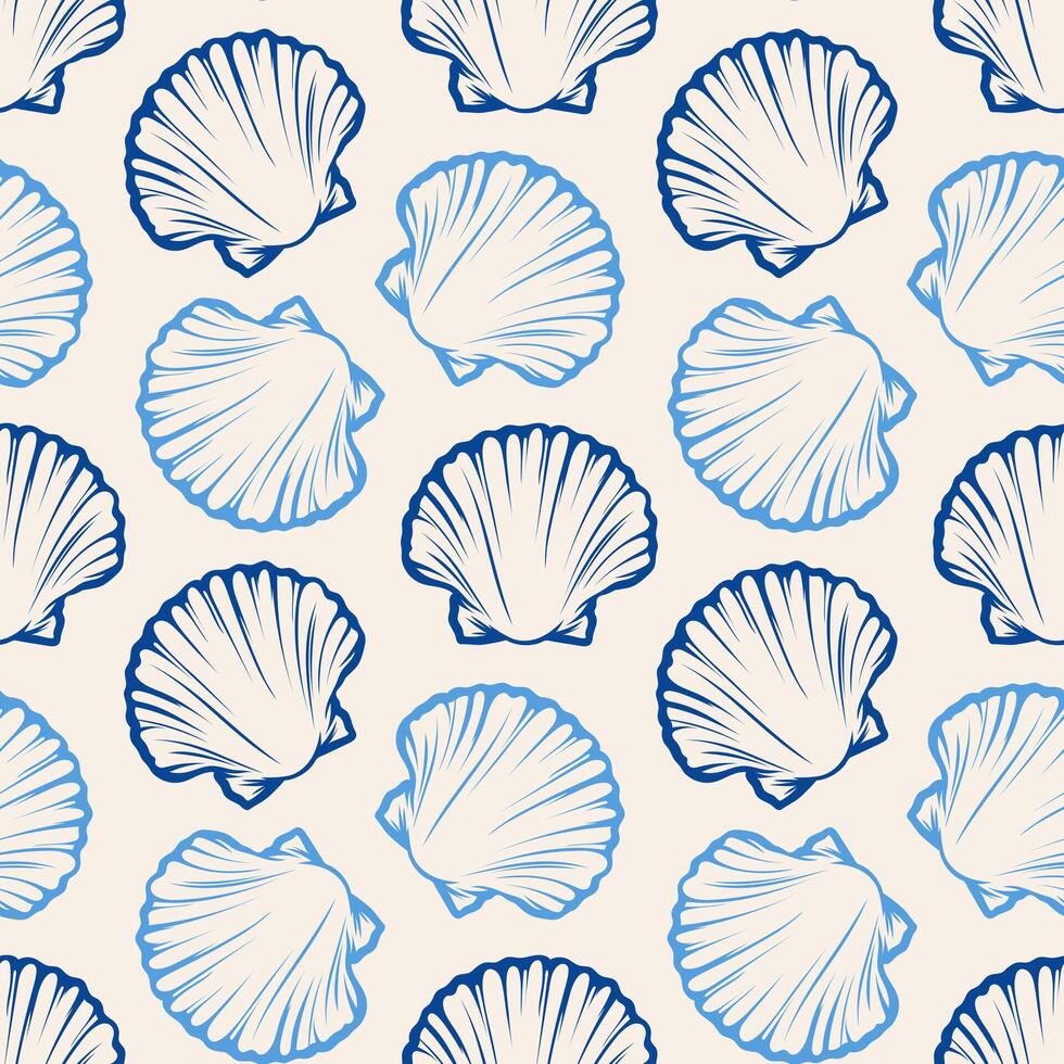 Hand drawn sea shells. Beautiful marine design elements, perfect for prints and patterns. seamless pattern ,Design for fashion , fabric, textile, wallpaper , wrapping and all prints vector